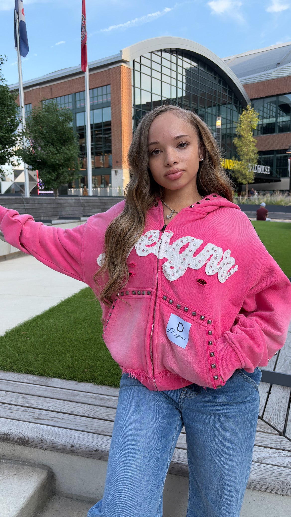 Pink ( Gemstone ) zip up