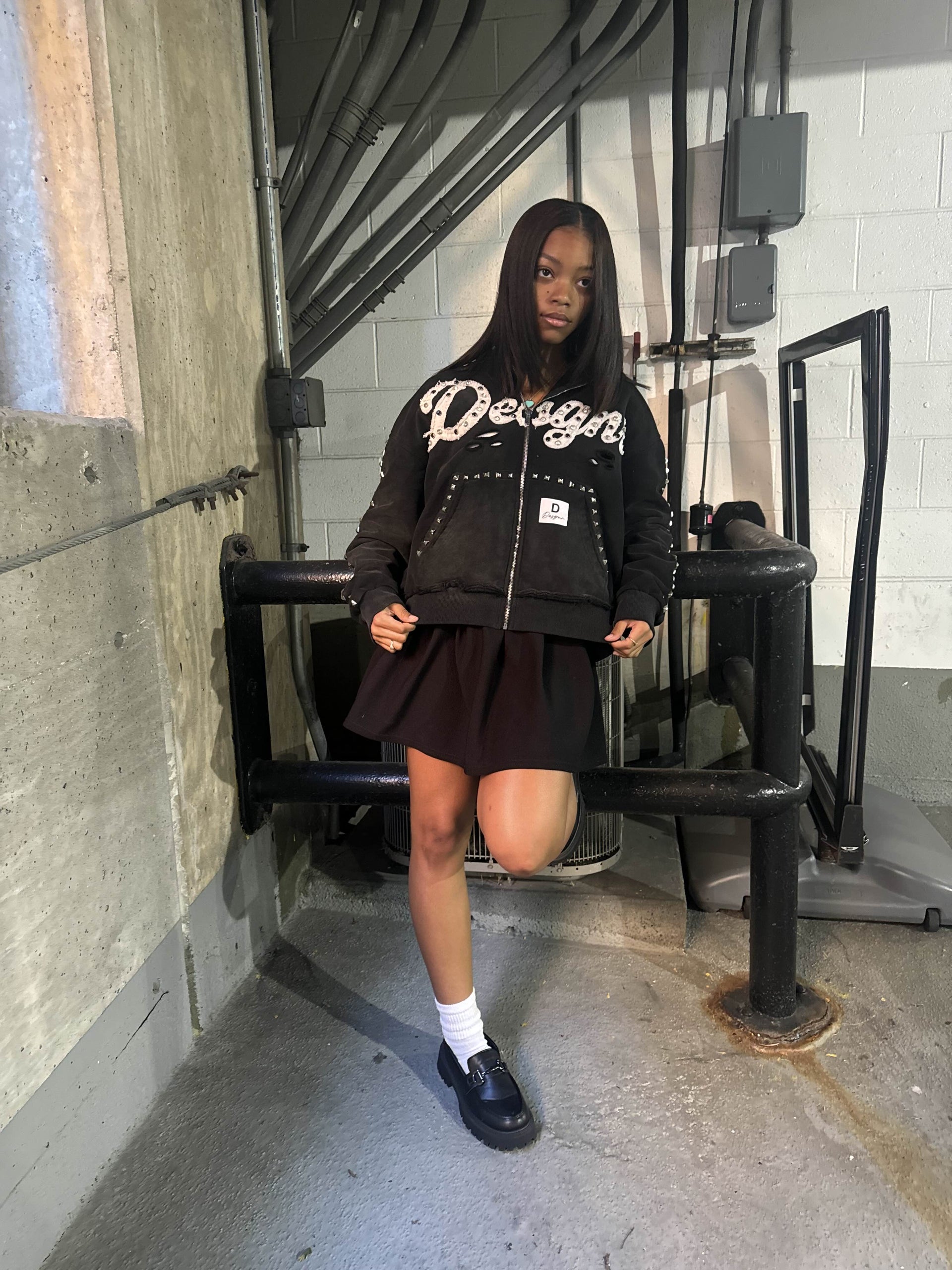 Black (Gemstone) zip up
