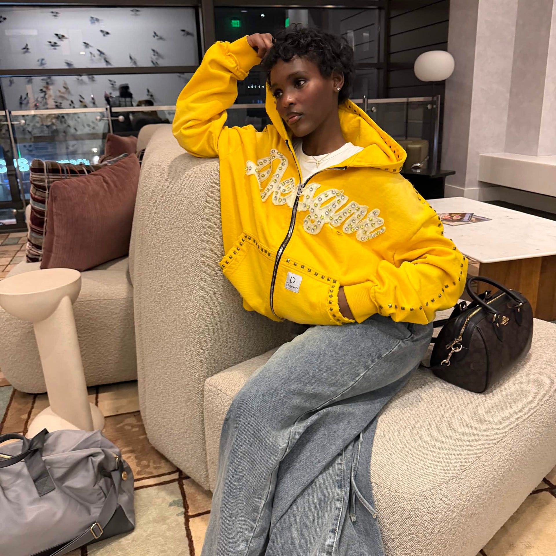 Yellow “Gemstone” Zip-up